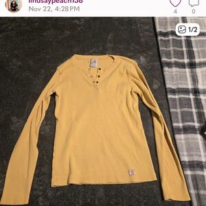 Carhartt Tan Ribbed Henley Top